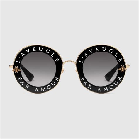 gucci sunglasses metal frames|Gucci 54mm round sunglasses.